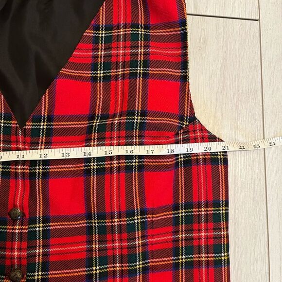 Vintage wool tartan button up vest - Picture 6 of 7